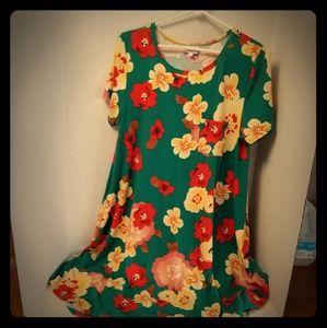 Lularoe Carly dress M medium green floral
